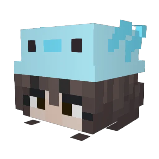 BlueAxolotl123j Minecraft avatar head, 3D render