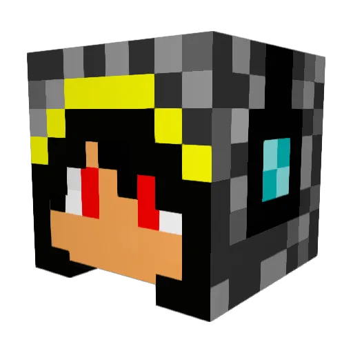 BlueBBQX_X Minecraft avatar head, 3D render