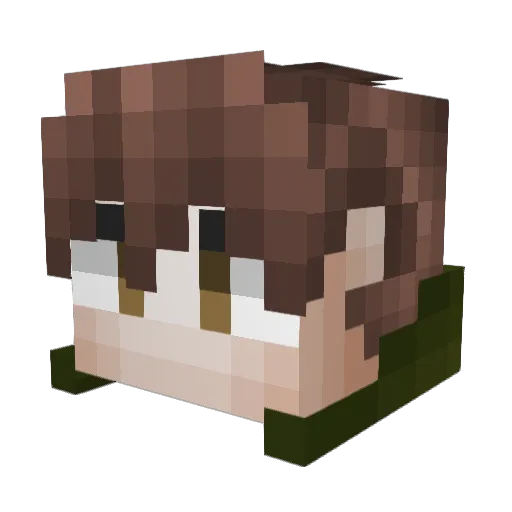 BlueBM Minecraft avatar head, 3D render