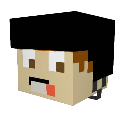 BlueBandBenny Minecraft avatar head, 3D render