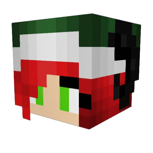 BlueBe11 Minecraft avatar head, 3D render