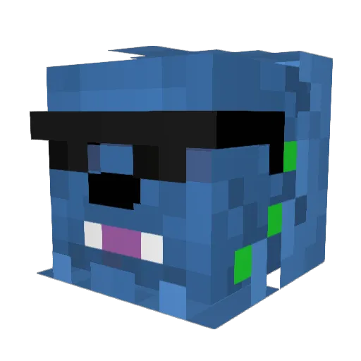 BlueBeastGAYming Minecraft avatar head, 3D render