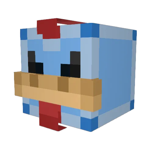 BlueBekaw Minecraft avatar head, 3D render