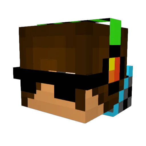 BlueBender Minecraft avatar head, 3D render