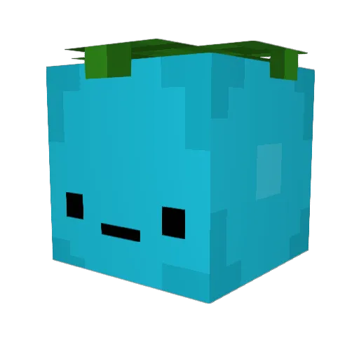 BlueBerryKush Minecraft avatar head, 3D render