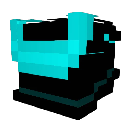 BlueBino Minecraft avatar head, 3D render