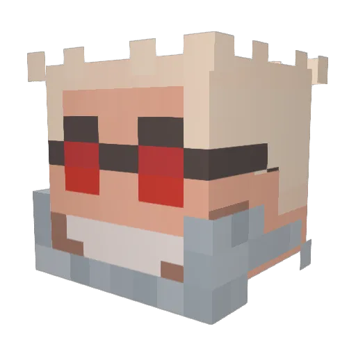 BlueBird1960 Minecraft avatar head, 3D render