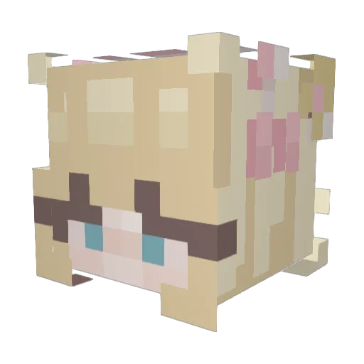 BlueBird1_2 Minecraft avatar head, 3D render