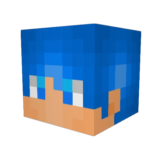 BlueBirdVX Minecraft avatar head, 3D render