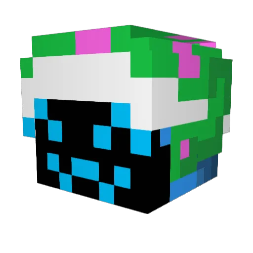 BlueBlobSleeps Minecraft avatar head, 3D render