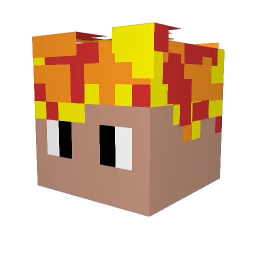 BlueBobMan Minecraft avatar head, 3D render