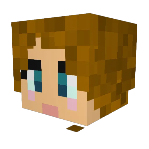 BlueBonBons Minecraft avatar head, 3D render