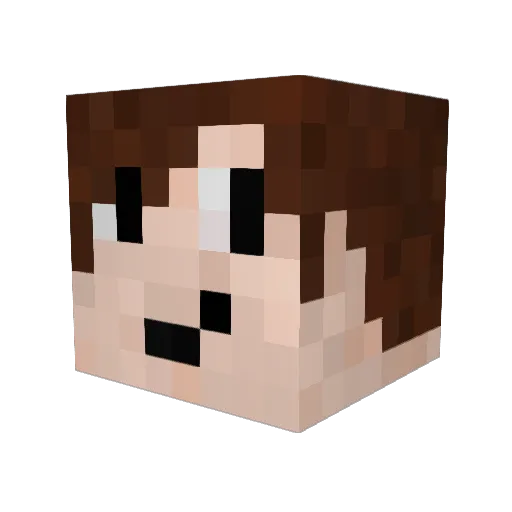 BlueBoxMan Minecraft avatar head, 3D render