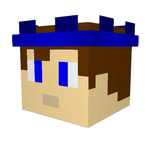 BlueBoyTech Minecraft avatar head, 3D render