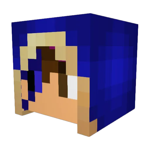 BlueBrryCollider Minecraft avatar head, 3D render