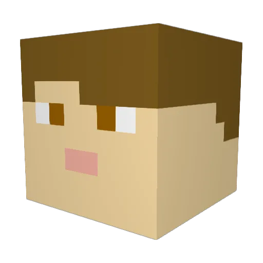 BlueBubbies Minecraft avatar head, 3D render