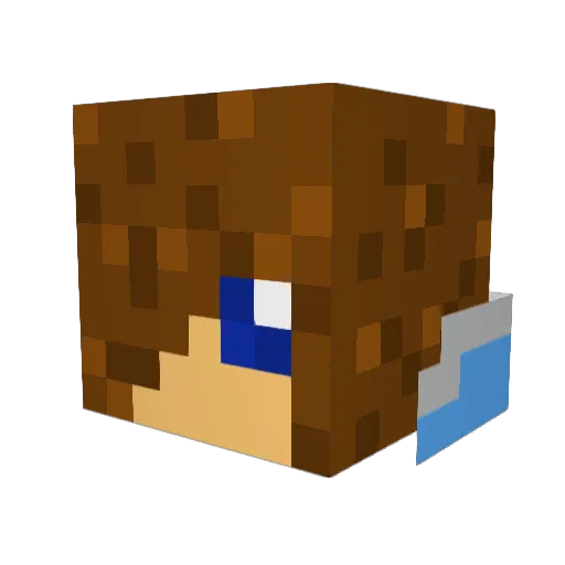 BlueBubblezz Minecraft avatar head, 3D render