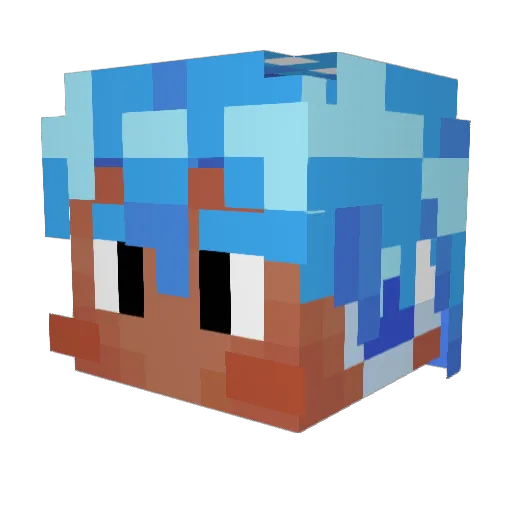 BlueBunny06 Minecraft avatar head, 3D render