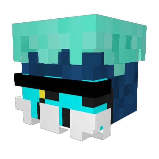 BlueCat0 Minecraft avatar head, 3D render