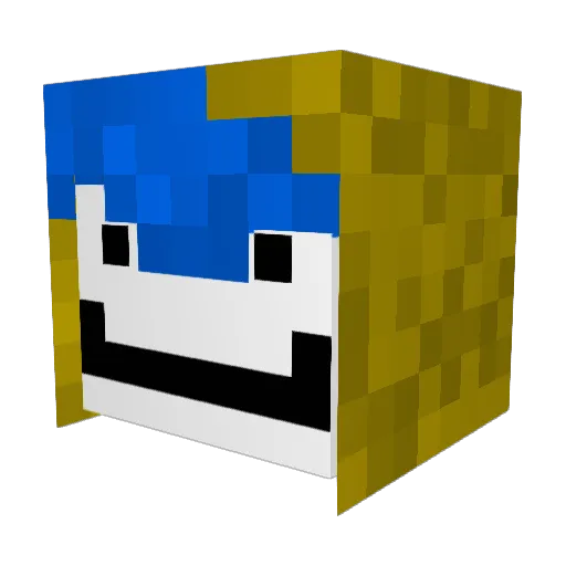 BlueCatMax Minecraft avatar head, 3D render