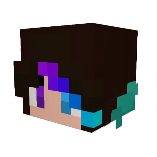 BlueCecil2P Minecraft avatar head, 3D render