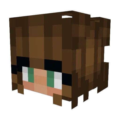 BlueChiby Minecraft avatar head, 3D render