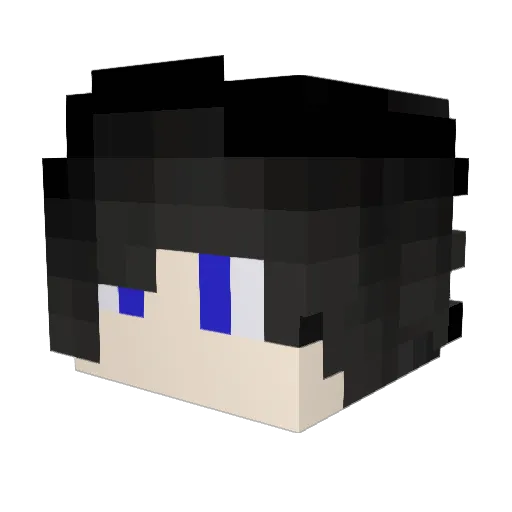 BlueCloakedNinja Minecraft avatar head, 3D render