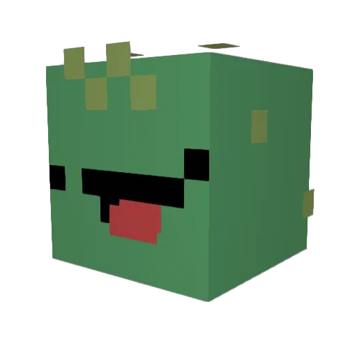 BlueCoal Minecraft avatar head, 3D render