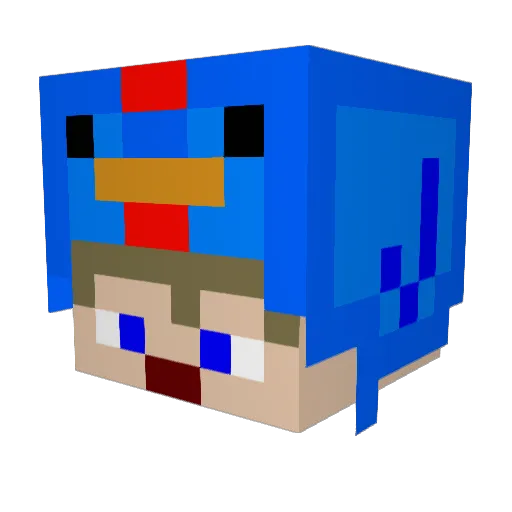 BlueCojiro Minecraft avatar head, 3D render