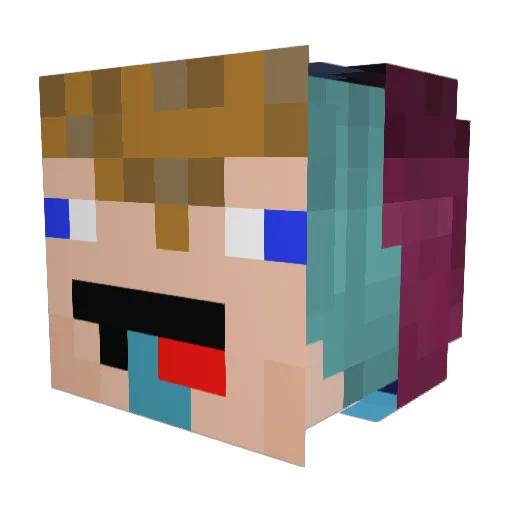 BlueCrille Minecraft avatar head, 3D render