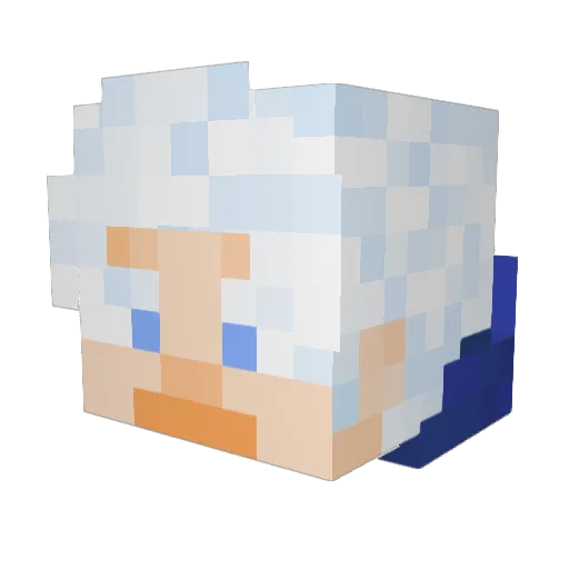 BlueD7 Minecraft avatar head, 3D render