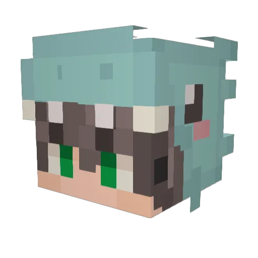 BlueDeath77 Minecraft avatar head, 3D render