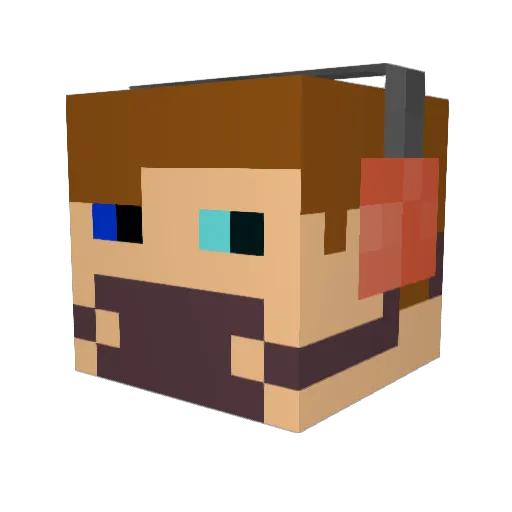 BlueDiamondEater Minecraft avatar head, 3D render