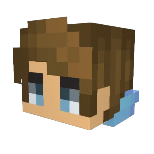 BlueDiamond_07 Minecraft avatar head, 3D render