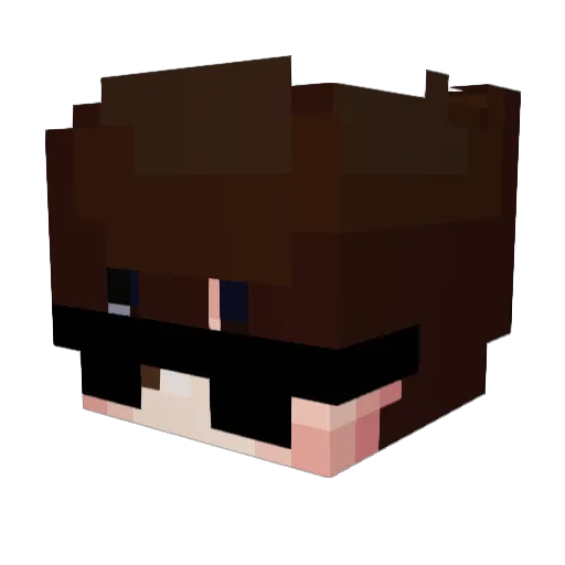 BlueDigits Minecraft avatar head, 3D render