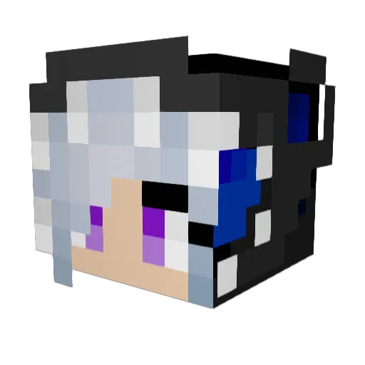 BlueDragonJey Minecraft avatar head, 3D render