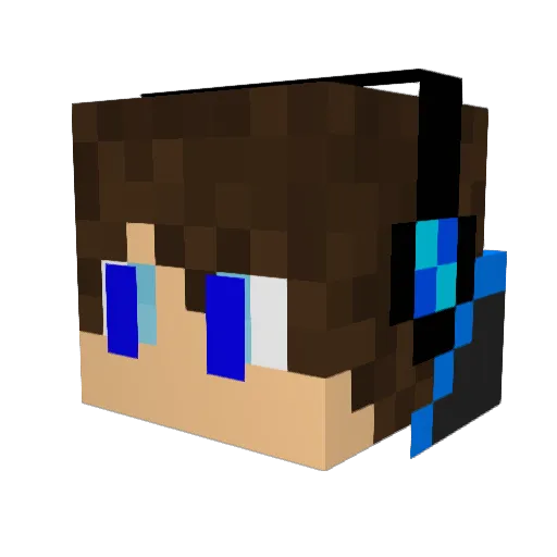 BlueDude106 Minecraft avatar head, 3D render