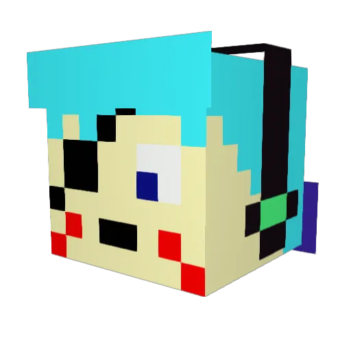 BlueDude2007 Minecraft avatar head, 3D render