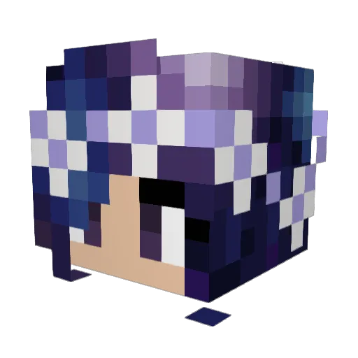 BlueEnergySpark Minecraft avatar head, 3D render