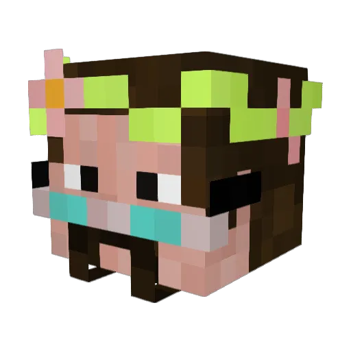 BlueEvolved Minecraft avatar head, 3D render