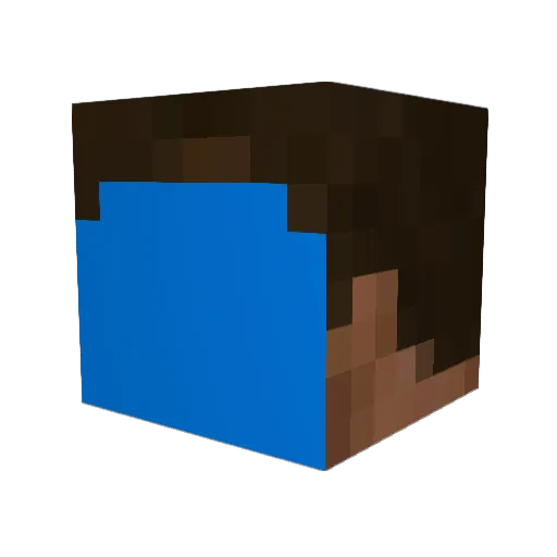 BlueFace153 Minecraft avatar head, 3D render