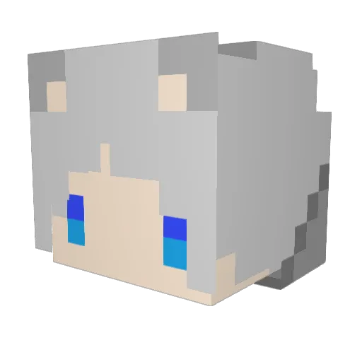 BlueFeather6666 Minecraft avatar head, 3D render