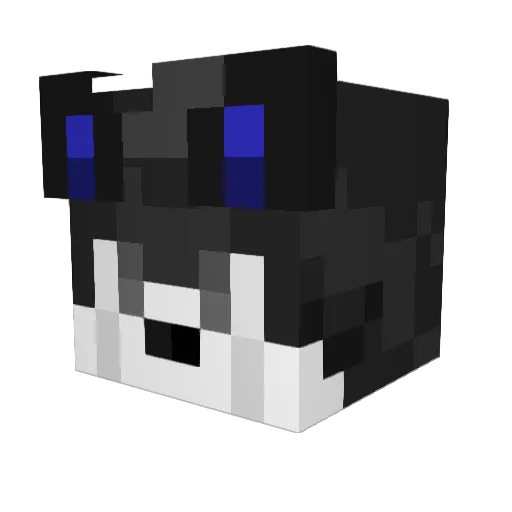 BlueFiger Minecraft avatar head, 3D render