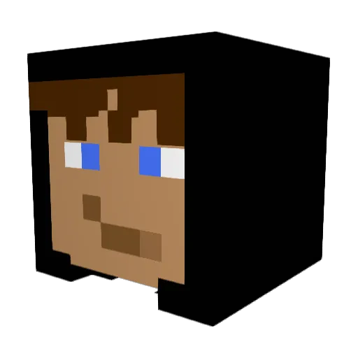 BlueFire555 Minecraft avatar head, 3D render