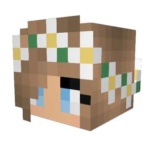 BlueFireEyes Minecraft avatar head, 3D render