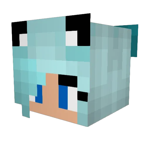 BlueFire_03 Minecraft avatar head, 3D render