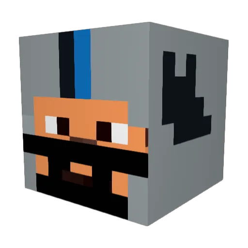 BlueFire_11 Minecraft avatar head, 3D render