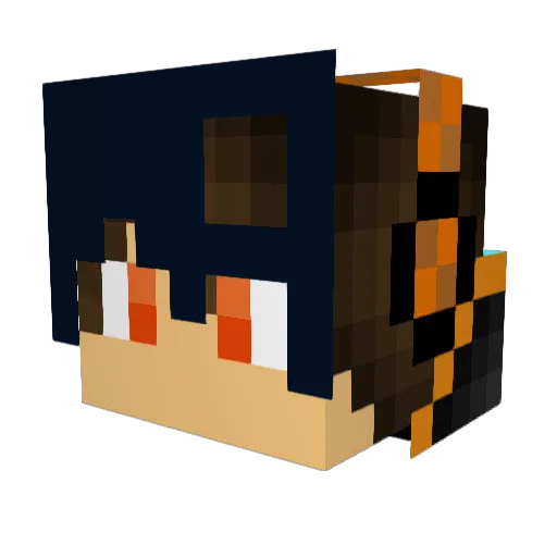 BlueFlam3Alpha Minecraft avatar head, 3D render