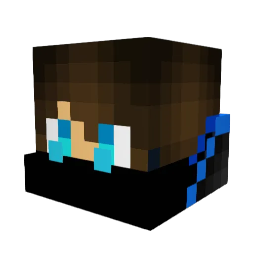 BlueFlare100 Minecraft avatar head, 3D render