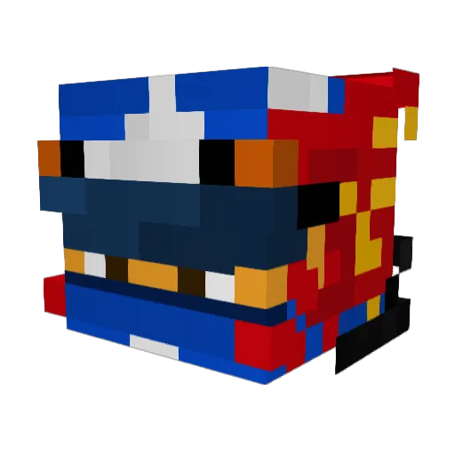 BlueFlashGaming Minecraft avatar head, 3D render